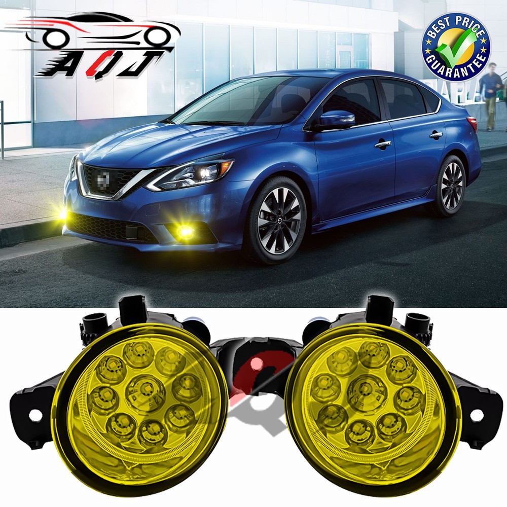 NISSAN SENTRA 2004-19 & VERSA 12-19 2X Yellow LED Fog Light Bumper Lamp