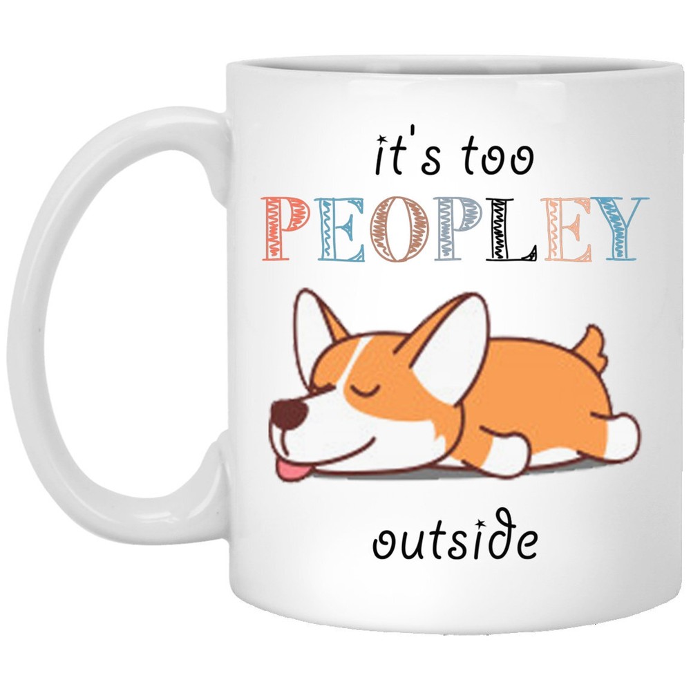 Corgi Dog Lover Mug Funny White Ceramic Coffee Cup for Dog Moms