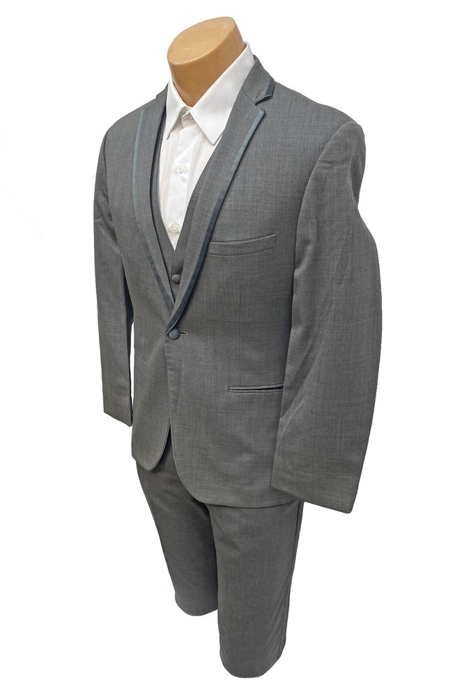 Men's Grey Tuxedo Jacket & Pants Set Big & Tall 64R 58W One Button