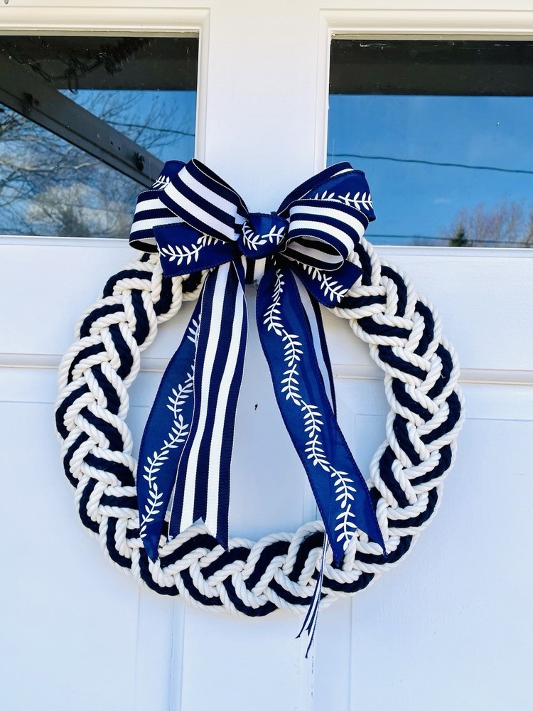 16-Inch Braided Cotton Rope Wreath for Rustic Home Decor