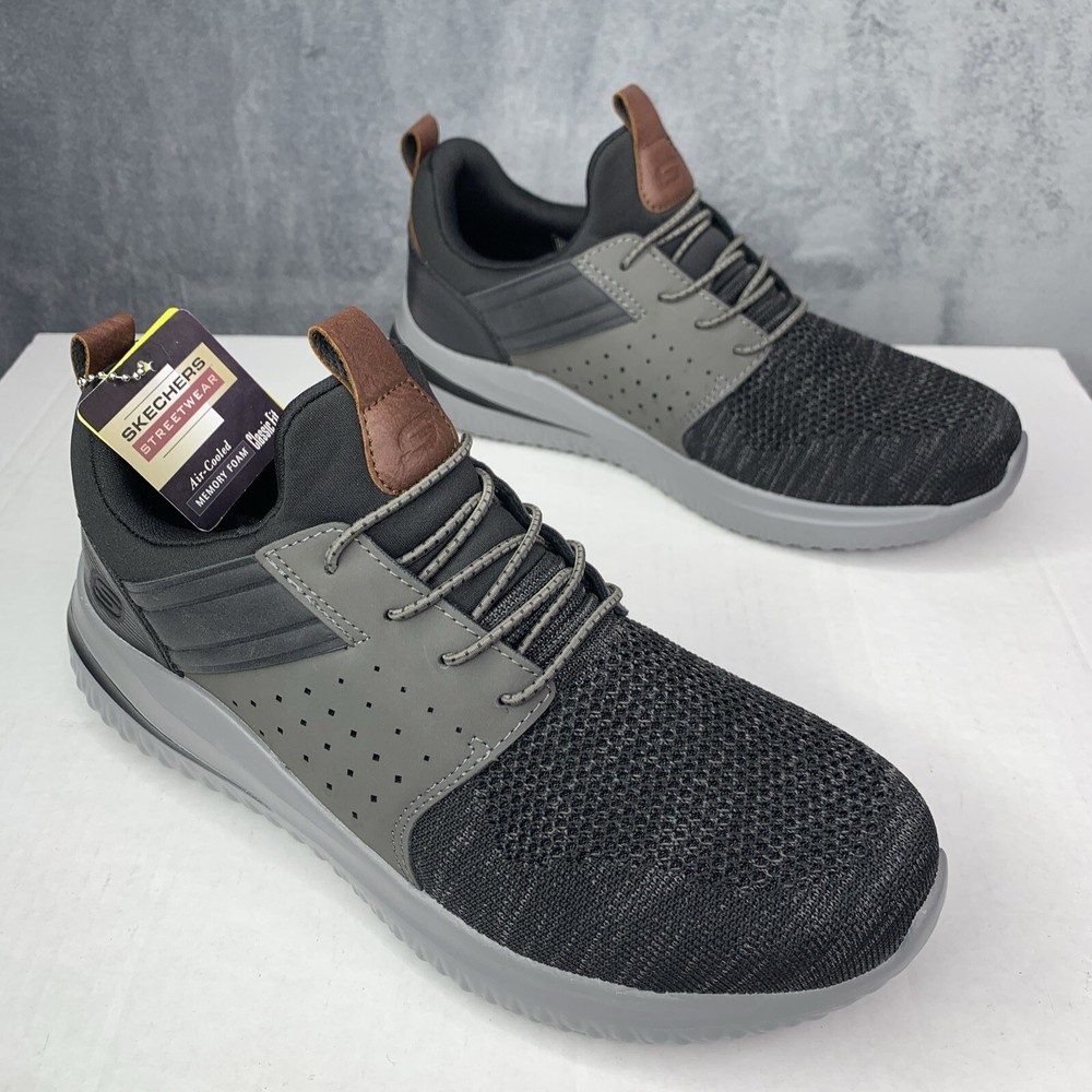 SKECHERS Memory Foam Style 210238/BKGY Mens Delson 3.0 Athletic Shoes SIze 8.5