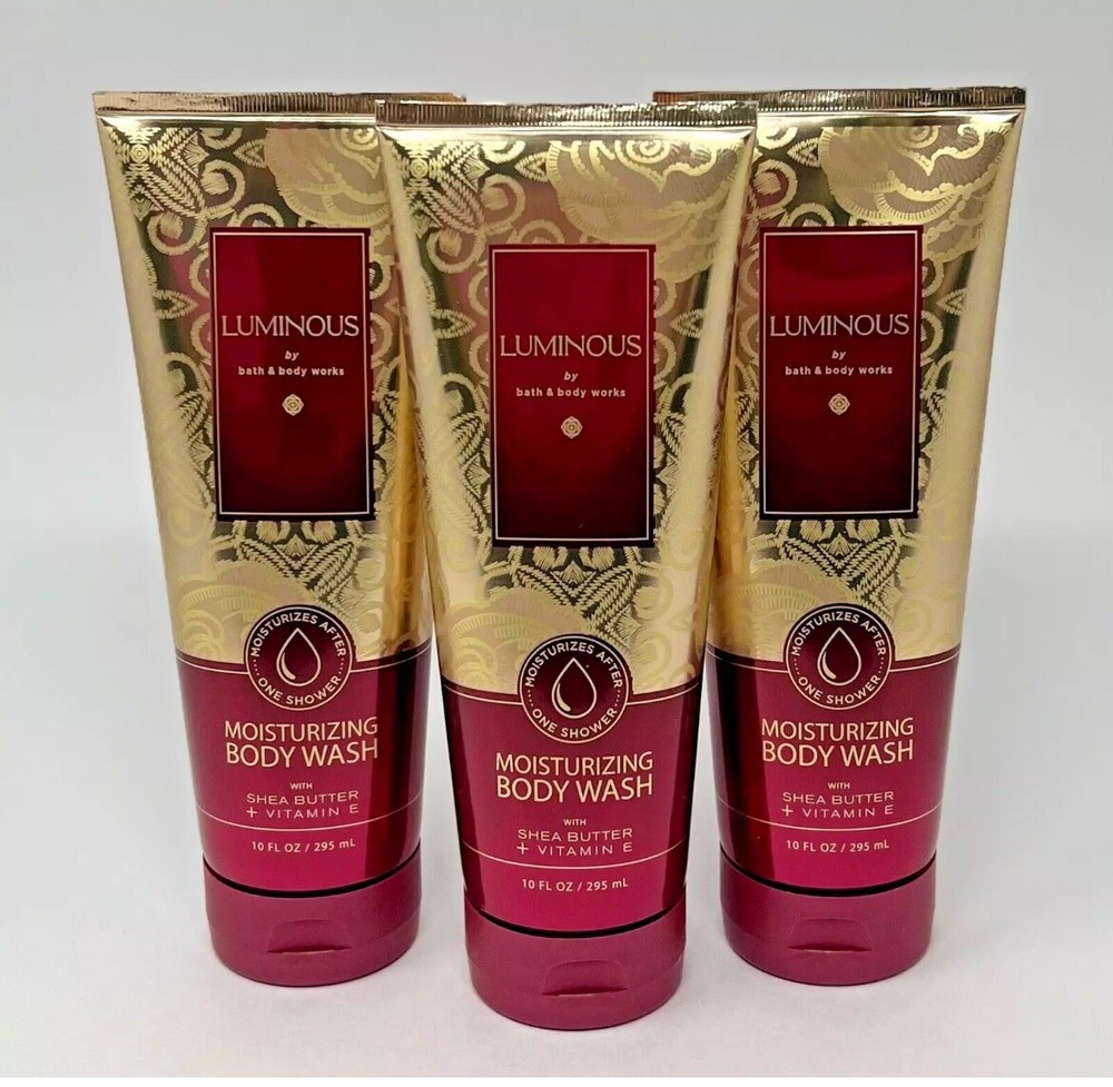 3 BATH & BODY WORKS LUMINOUS MOISTURIZING WASH SHOWER GEL 10 OZ SHEA BUTTER
