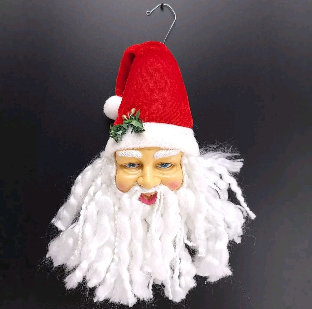 Christmas Santa Clause Head Ornament Beard Tree Xmas Holiday Decoration St. Nick