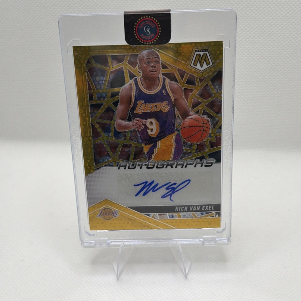 2024-25 Panini Mosaic Nick Van Exel Gold Prizm Autograph #AM-NVE Lakers /10
