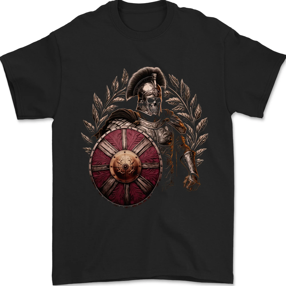 Roman Warrior Skull MMA Gym Training Mens T-Shirt 100% Cotton