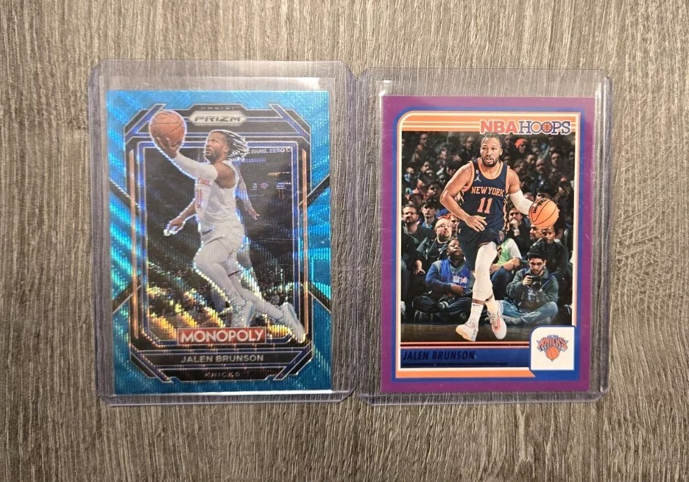 JALEN BRUNSON 2 CARD LOT: Prizm Monopoly And NBA Hoops