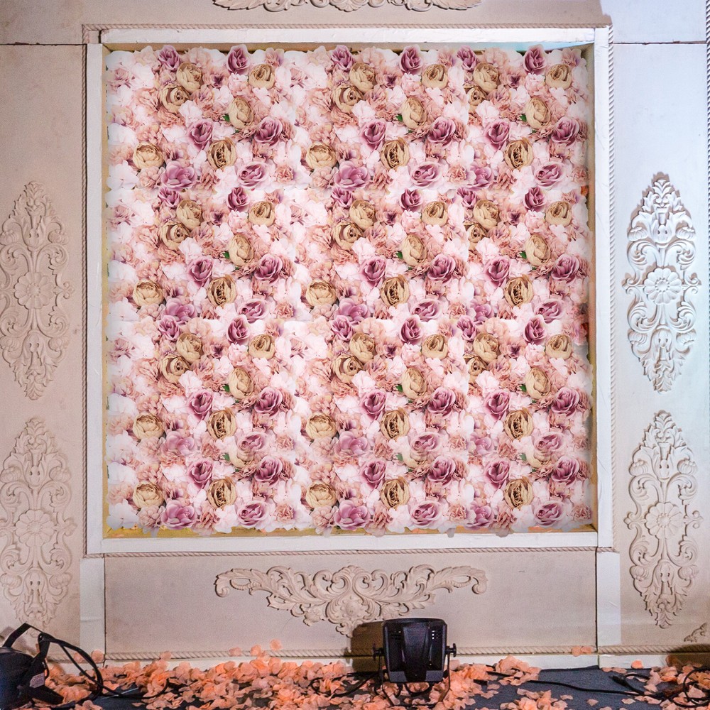 Artificial Silk Rose Flower Wall Panel Wedding Party Backdrop Decoration 23