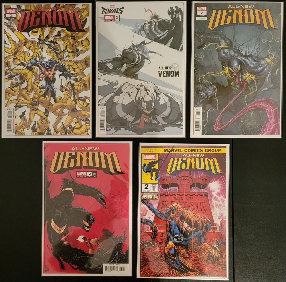 All New Venom #2, Lot, 5 Standard Covers, NM/Better