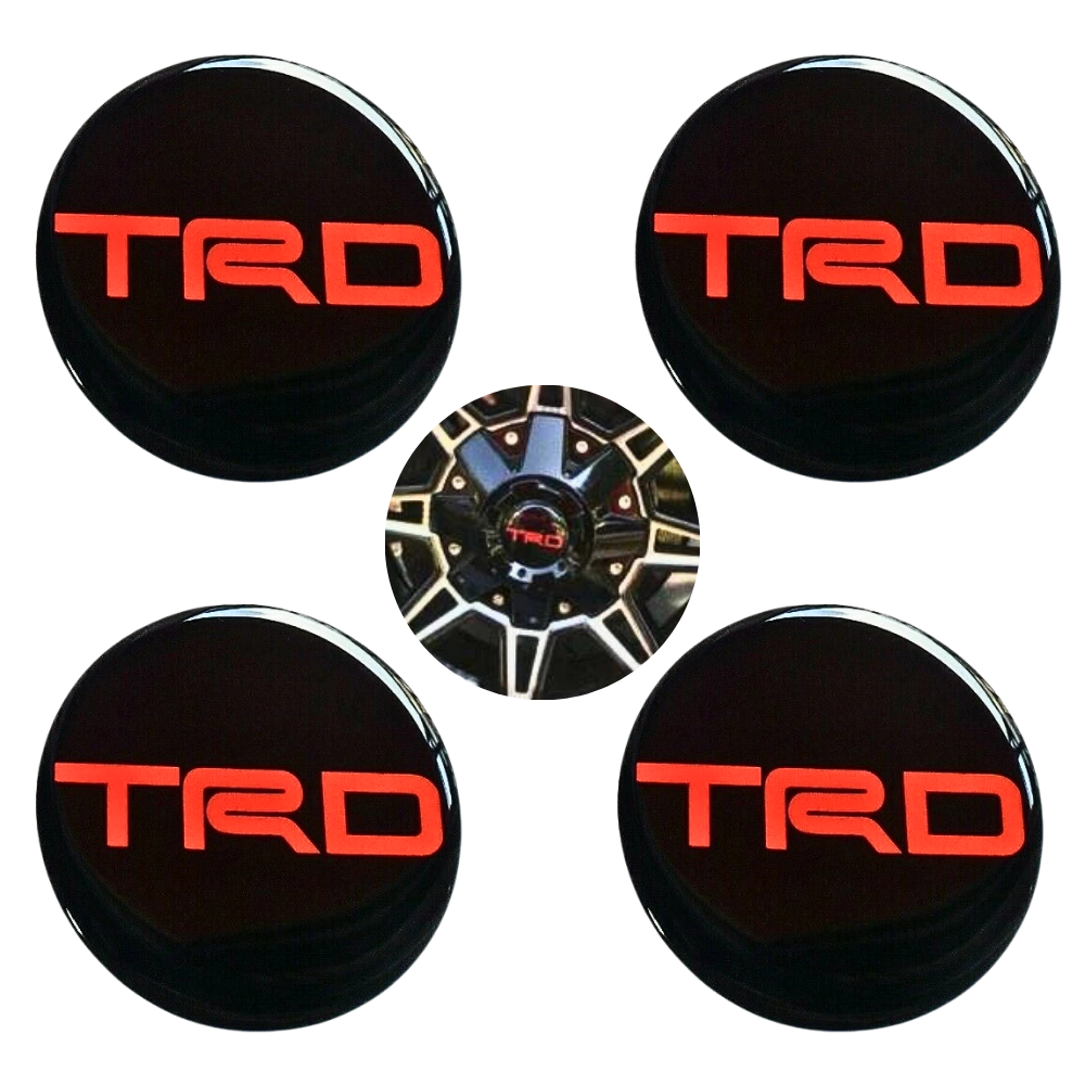 Fits Stickers Resin Reflect Decor Emblem Wheels Center Caps Car TRD Size 60 mm.
