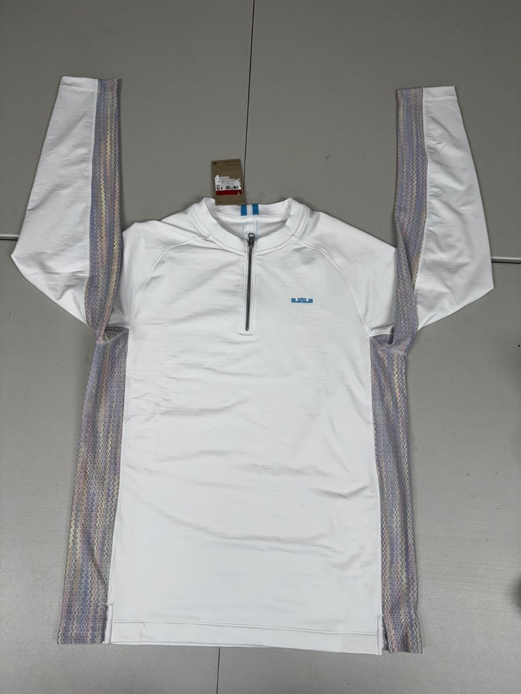 Nike Men's Ivory LeBron DNA Dri-Fit 1/4 Zip Jacket Graphic FZ1030-121 Size L