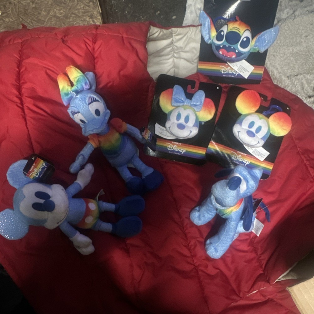 Disney Rainbow Collection Plush Toys Mickey Minnie Daisy Pluto Stitch 2022