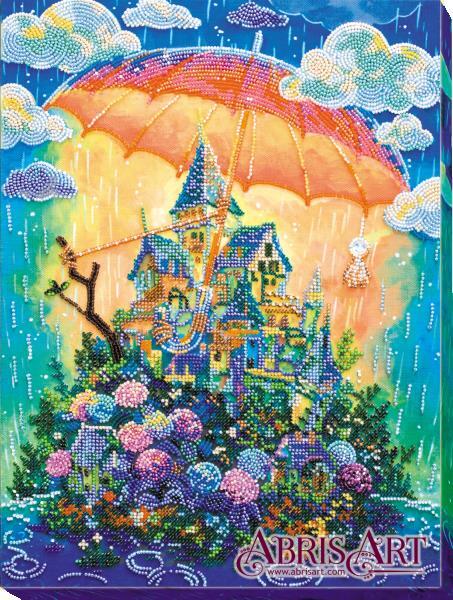 Bead embroidery kit Cozy world needlework kit Art canvas beadwork pattern