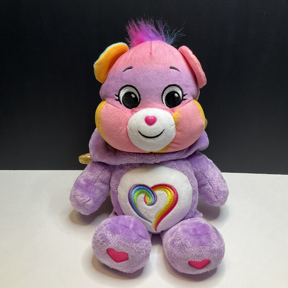 Purple 12-inch Basic Fun Plush Togetherness Pegasus Care Bear Stuffed Animal with Hearts