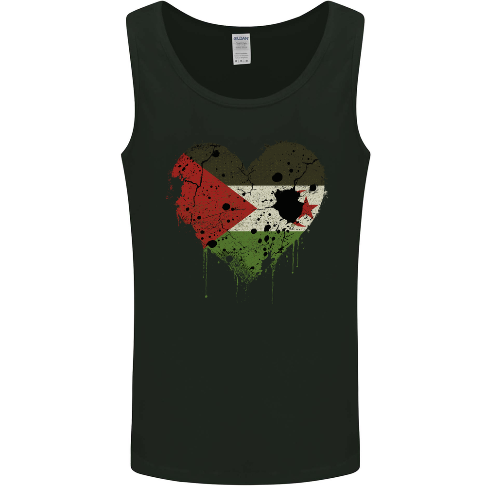 Love Flag Western Sahara Football Mens Vest Tank Top