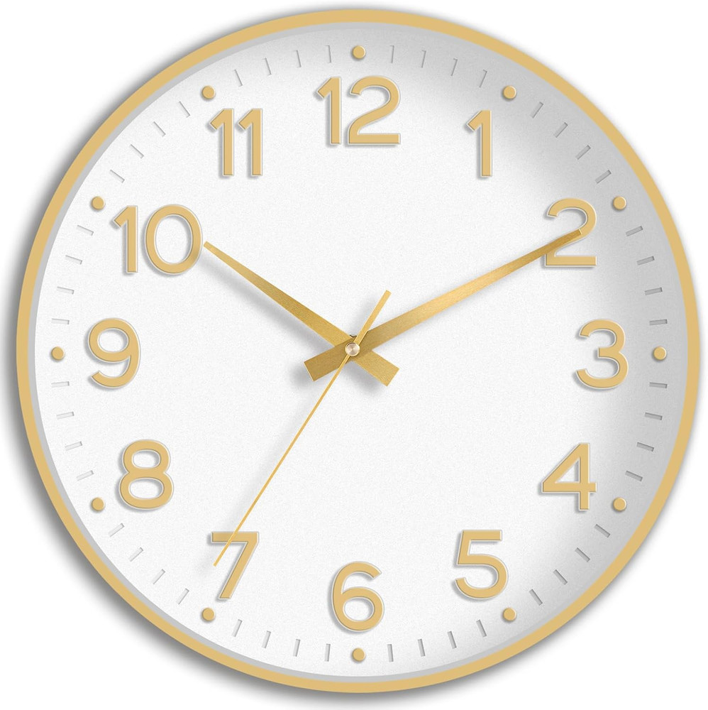 Wall Clock, Silent Wall Clocks Battery Operated 8 Inch-Modern Non Ticking Analog