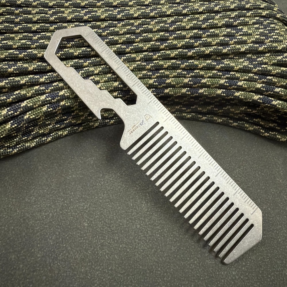 RIHE Design TC4 TITANIUM Comb EDC bottle opener Outdoor portable tool