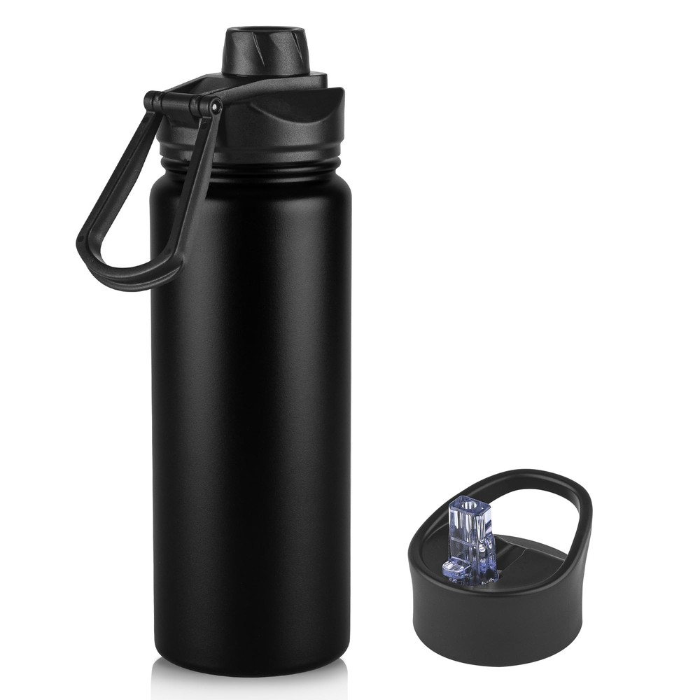 24oz Insulated Water Bottle With Straw Lid Stainless Steel Metal Water Bottle Wi