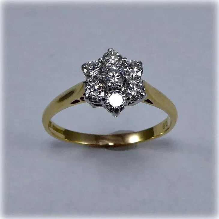 14k Yellow Gold Plated 2Ct Round Cut Natural Moissanite Women's Wedding Ring