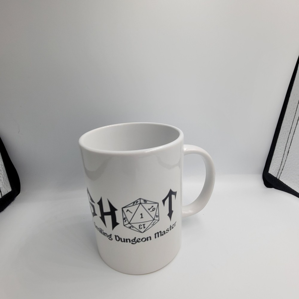 Funny D&D Dungeon Master Mug - 'Sh1t A Smiling DM' D20 Dice RPG Gaming Gift