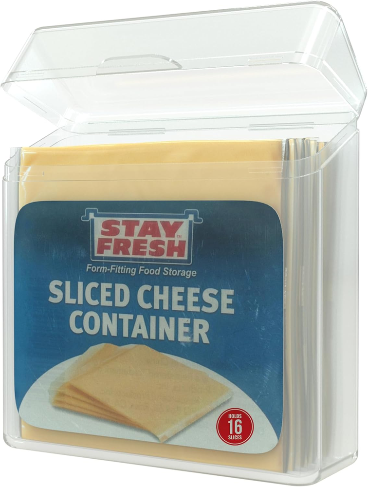 Stay Fresh Clear Plastic American Cheese Slice Storage Container