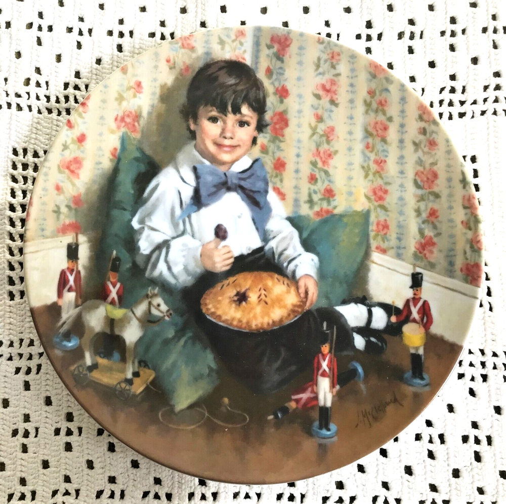 Vintage 1982 Mother Goose Porcelain Collector Plate Little Jack Horner