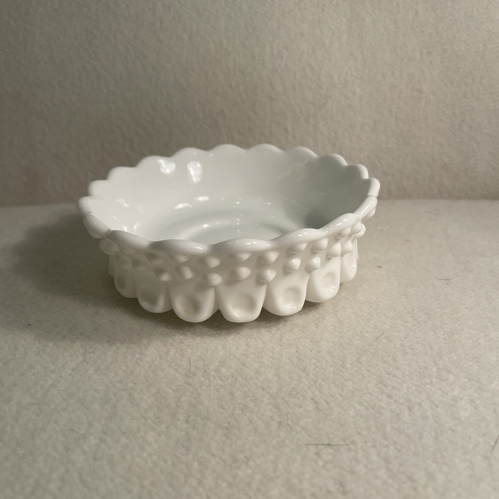 Vintage Fenton Hobnail Milk Glass Candy Dish or Serving Bowl  