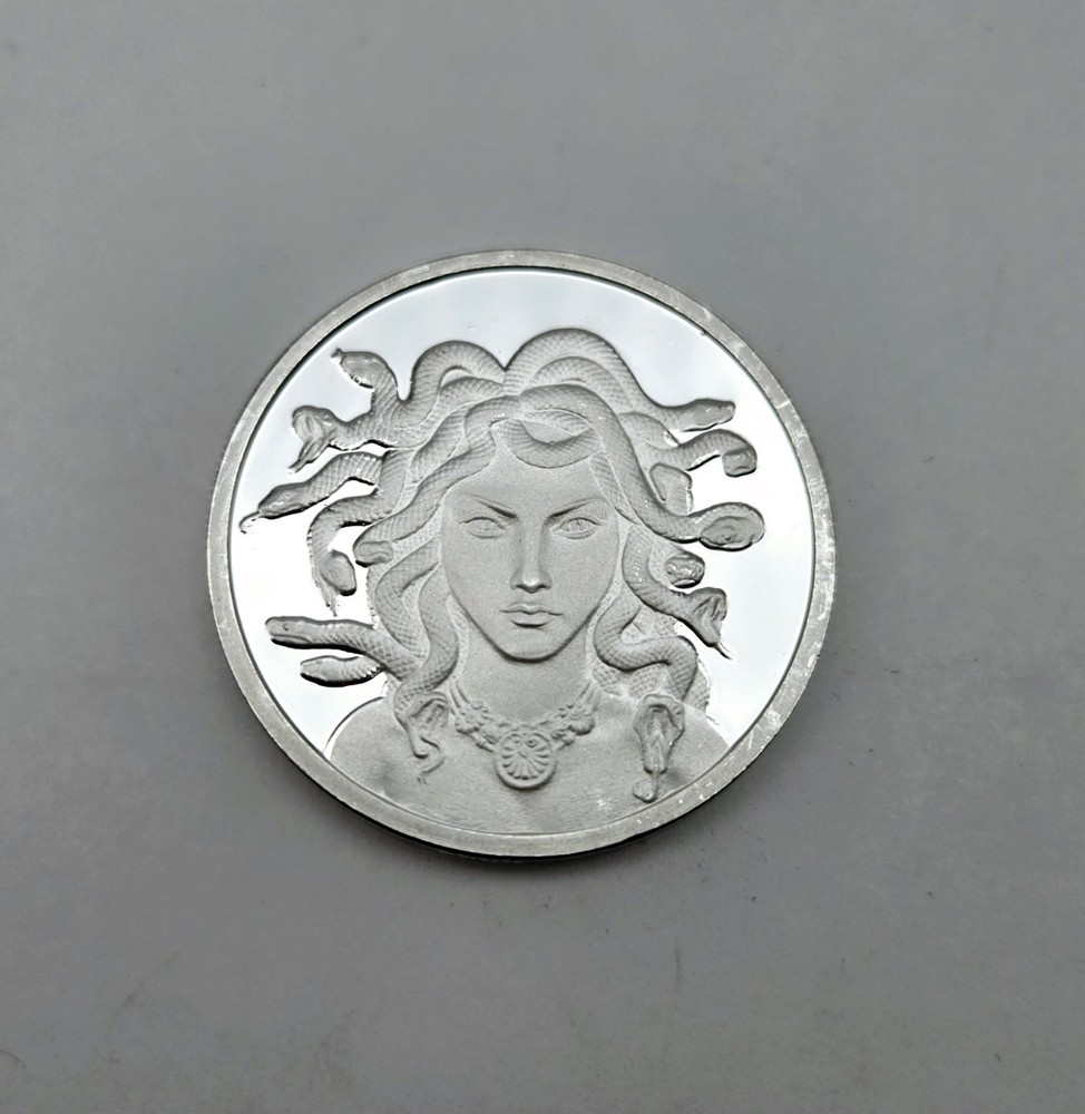 Medusa of Greek Mythology 1 oz Round .999 Fine Silver Gorgon Anonymous Mint Coin