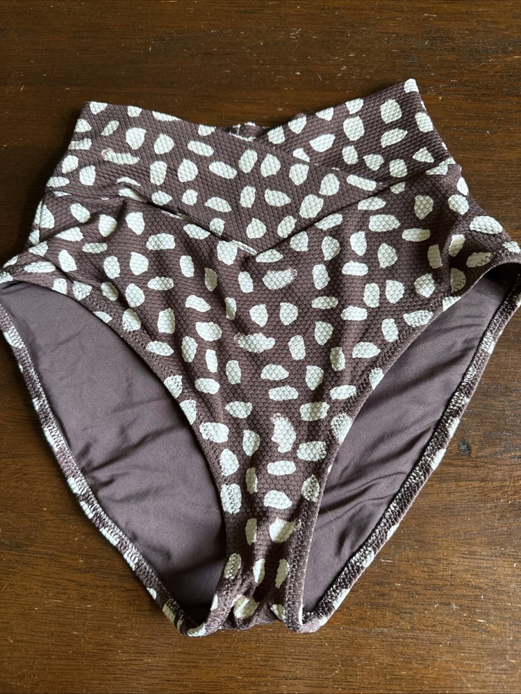 Aerie Bikini Bottom Womens XXS Leopard Print High Waisted Full Coverage