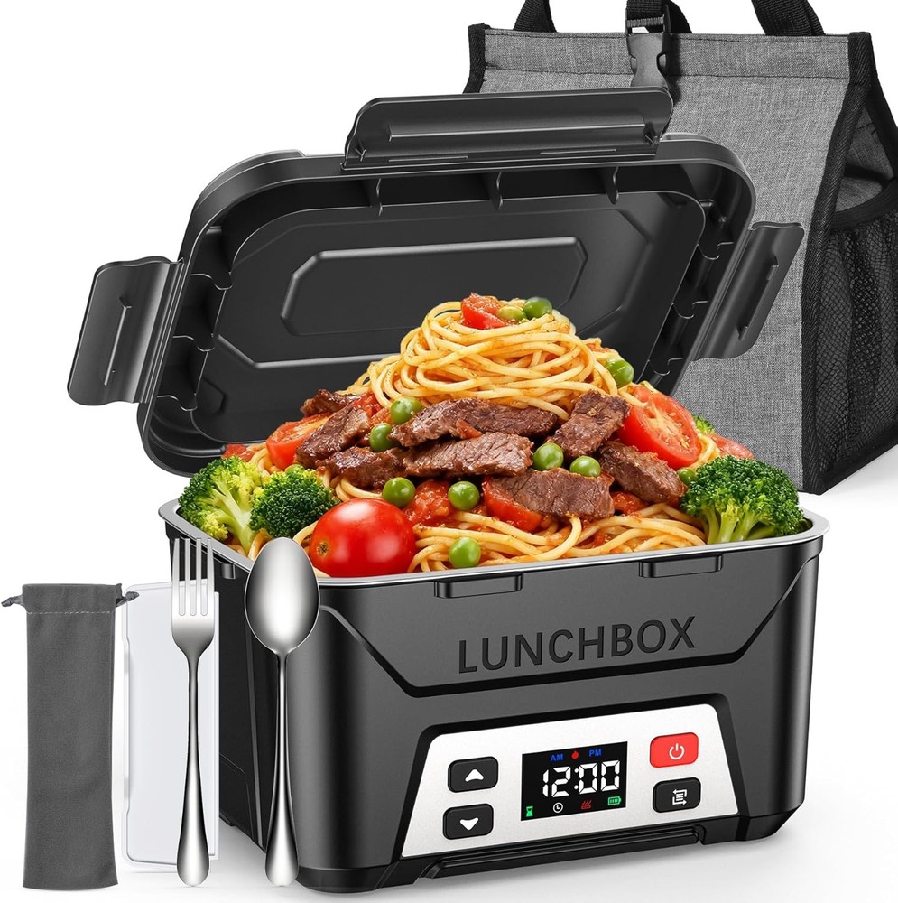 Cordless Electric Lunch Box for Adults,5.5 Cups Rechargeable Self Heating Lunch