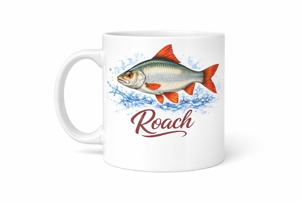 Roach Fish Mug Brew Crew Gifts White Ceramic 11 Oz Dishwasher Safe