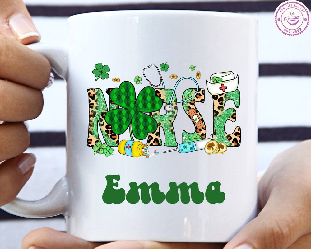 Personalized St Patricks Day Nurse Mug Irish Gifts Lucky St Patrick Shamrock Mug
