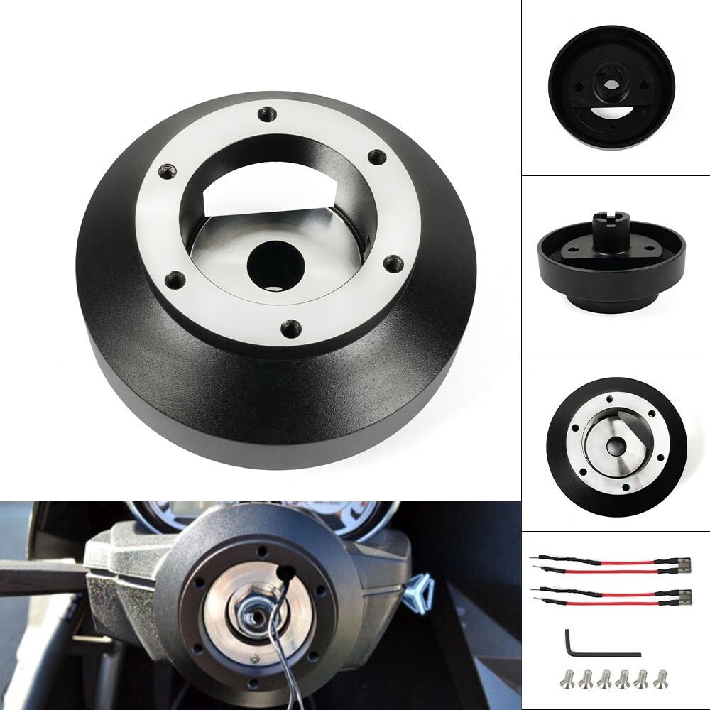 Black 131H Steering Wheel Short Hub Adapter Kit Compatible with Civic S2000 CRV CRZ TSX RSX