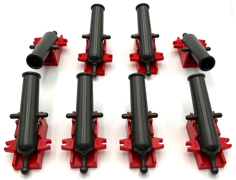 Lego 8 New Pirate Pearl Dark Gray Projectile Launcher Cannons Shooting Red Bases