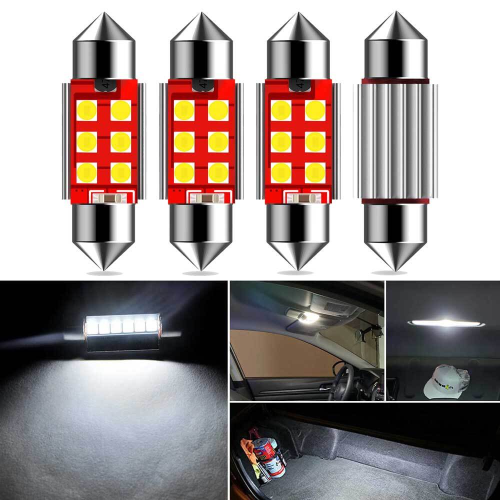 4x White 6418 36MM 6411 LED Interior Bulbs Dome Map Trunk License Plate Light EX