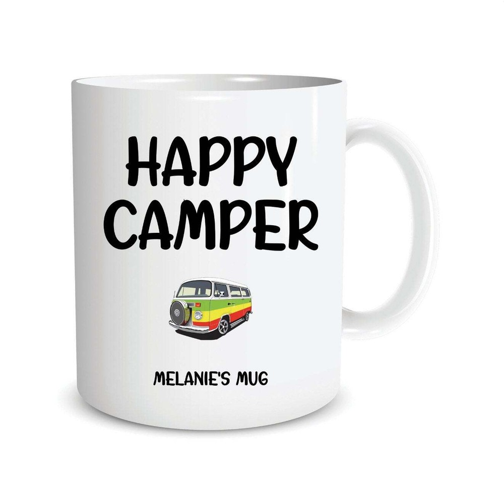 Personalised Mugs Custom Mugs Happy Camper Travelling Mug Holiday Travellers