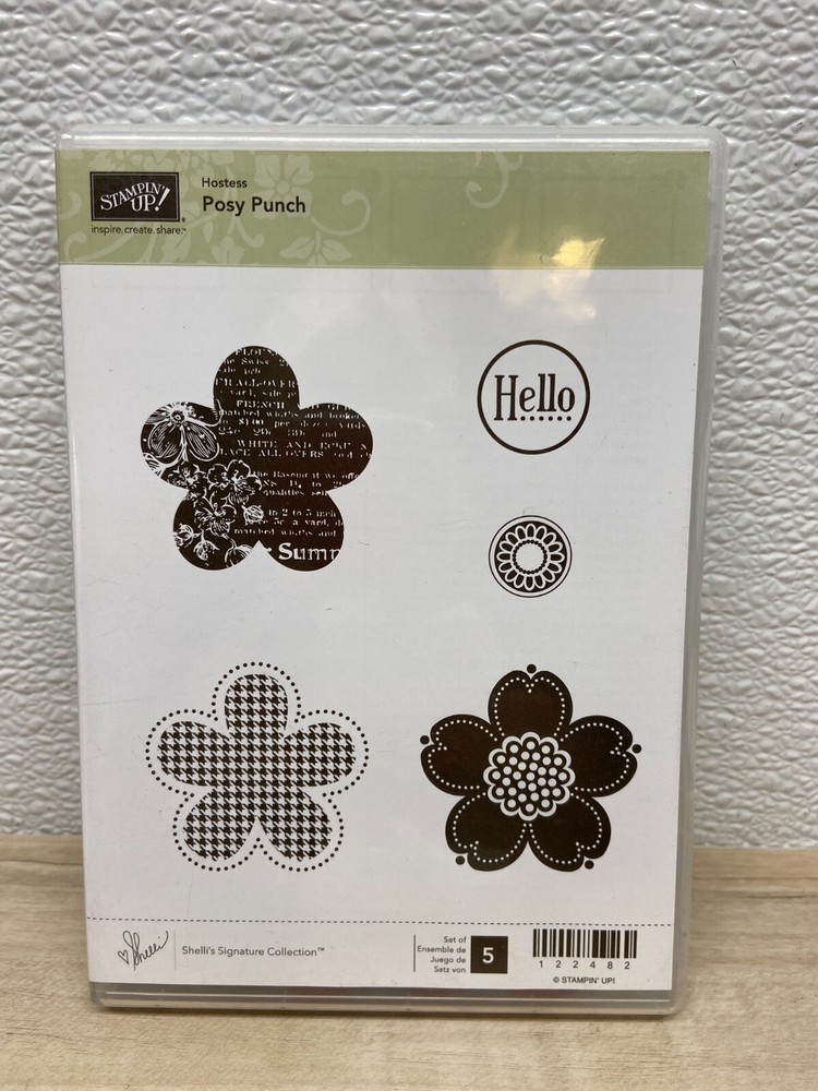 Stampin' Up! Posy Punch Set Of 5 Foam Mounted Rubber Sramps