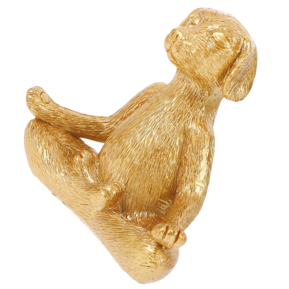 Meditating Dog Statue Resin Dog Figurine Ornament Animal Yoga Sculpture Resin