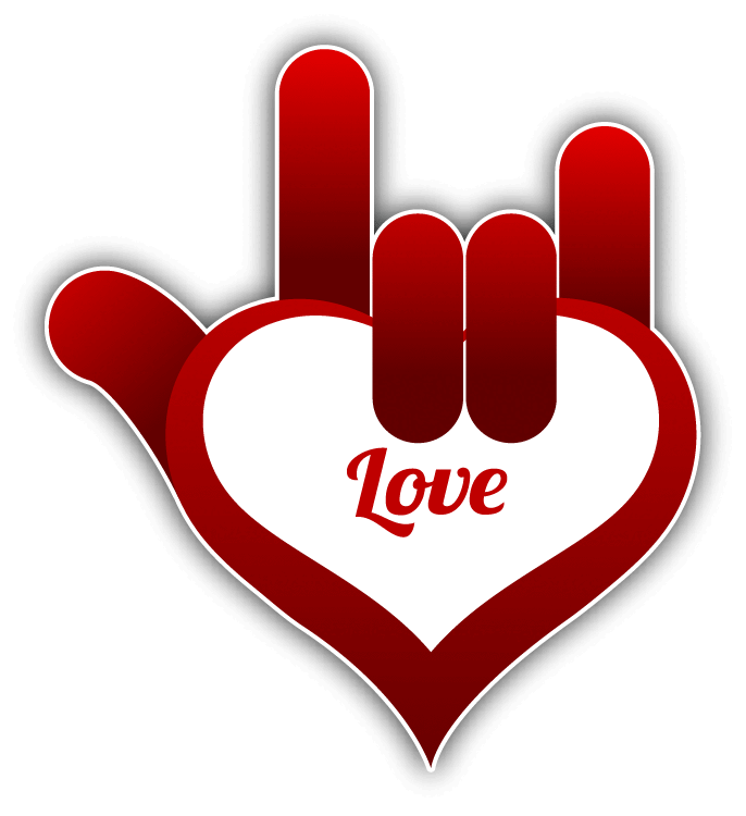 Hand Love Heart Valentine's Day Car Bumper Sticker Decal