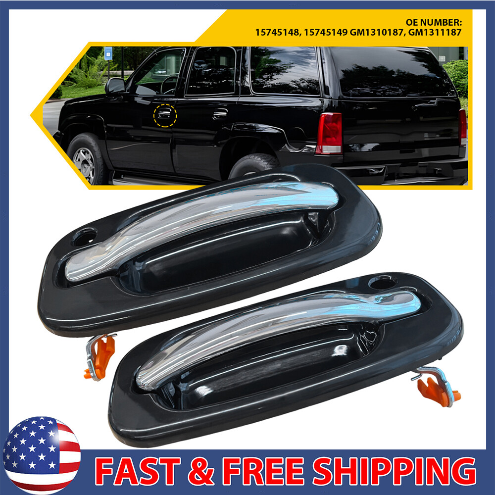Chrome Black Exterior Door Front Handle Left Right for Silverado Pickup Truck