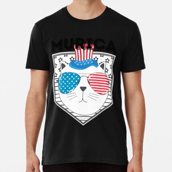 Murica Cat - Team Manja Special Design Great Gift Idea Premium T-Shirt S-5XL