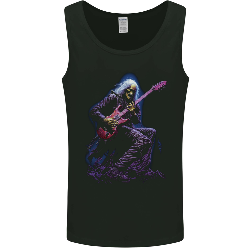 Skull Rocker Rock n Roll Heavy Metal Electric Guitar Mens Vest Tank Top