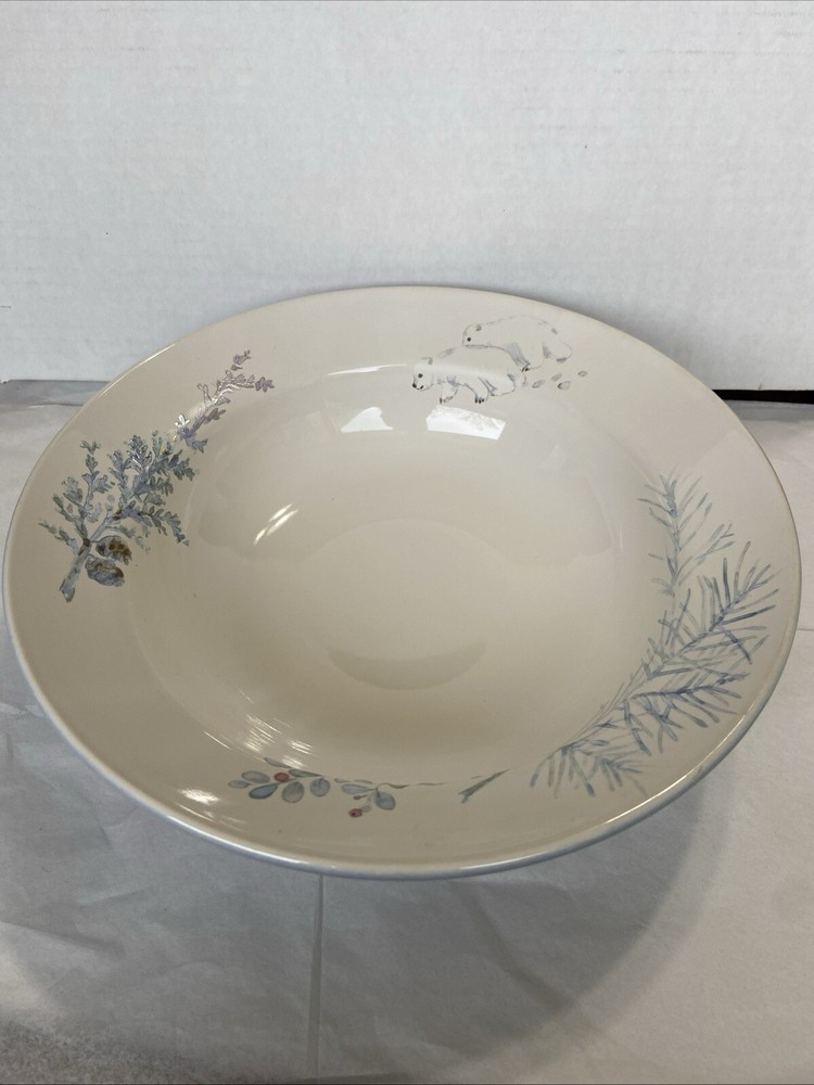 Pfaltzgraff Winter Frost 10 Inch Soup Bowl Retired Mint Blue Veggie Serving Dish