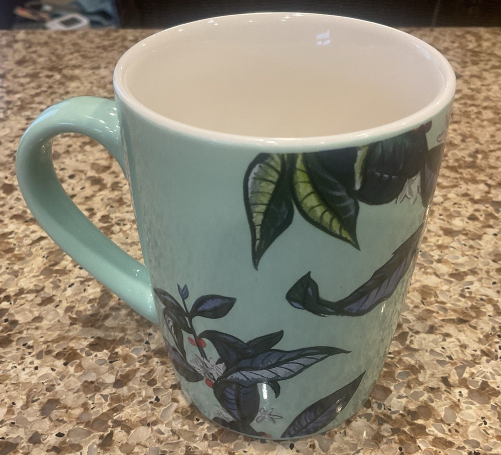 Starbucks 10oz Mint Green Floral Ceramic Mug 2021 Edition