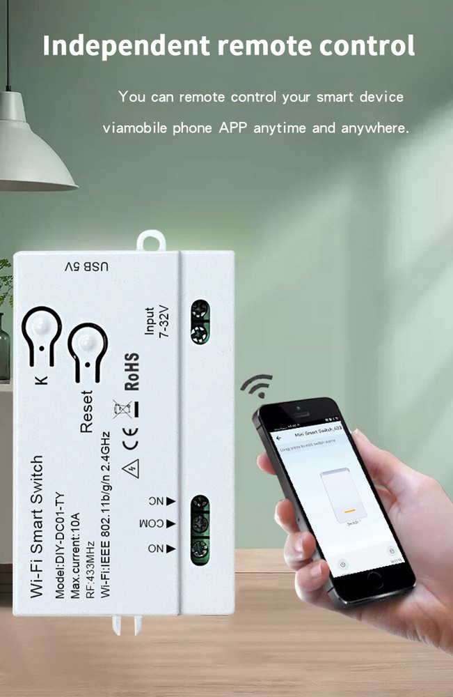 TUYA WIFI Micro USB5V/DC7-32V 4Ch Voice Control Relay Switch Module For Alexa