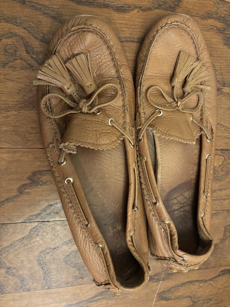 Coach Fortunata Tan Mocassin Driving Loafers Flats Leather Women’s size 8.5