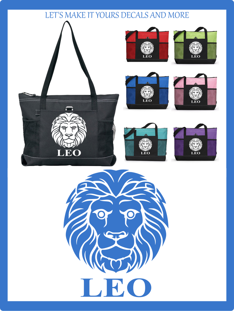 LEO LION ZODIAC SYMBOL CUSTOM OVERNIGHT TRAVEL GYM SPORTS BAG TOTE PURSE COLORS