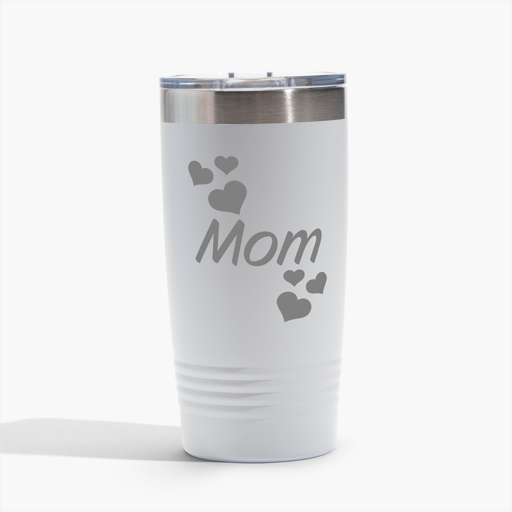 Mom - White 20oz Tumbler - Perfect for Gifts! Free Shipping!