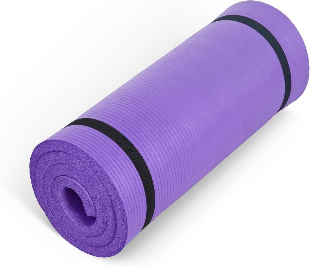 1-Inch Thick High-Density Yoga Mat with Carry Strap | Multiple Color Options