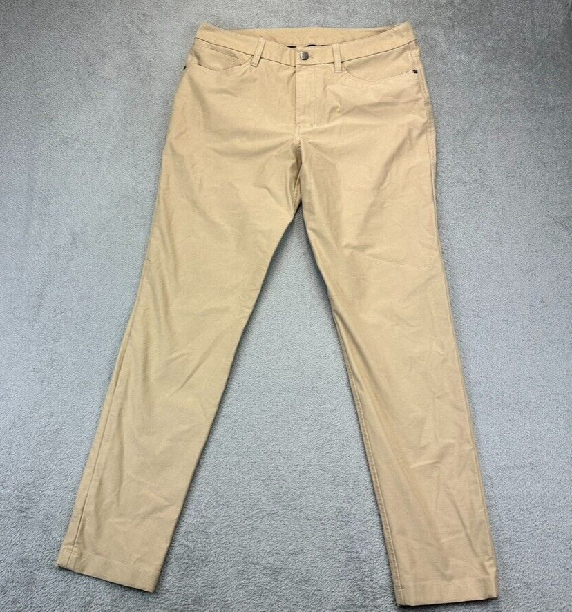 LULULEMON ABC Slim Fit Utilitech Pants Tan Jeans Mens 34x32 Straight