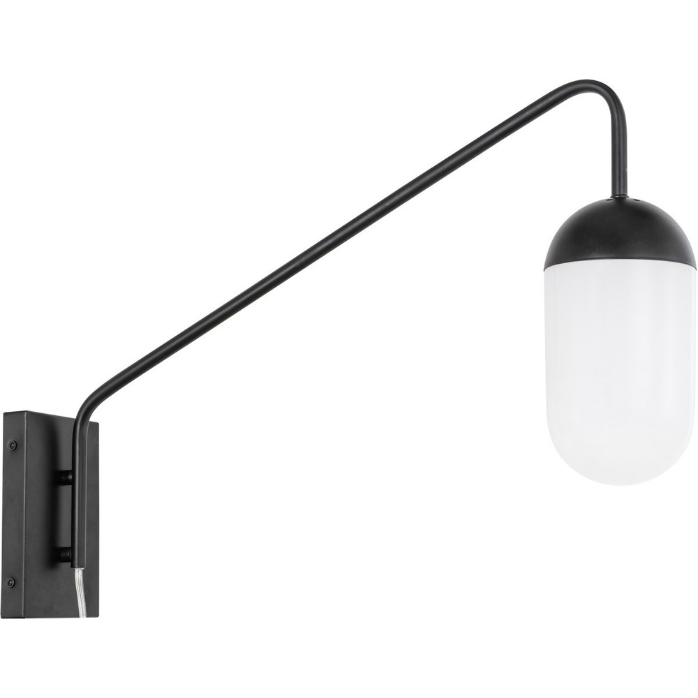 Elegant Black Kace 1 Light 18 Inch Tall Wall Sconce Ld6175